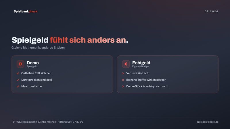 Kostenlos spielen oder Echtgeld: was sich bei Guthaben, Gefühl und Auszahlung unterscheidet